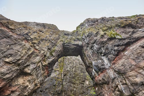 Preview: Faroe islands cliffs rocky archs in Vestmanna area. Streimoy coastline