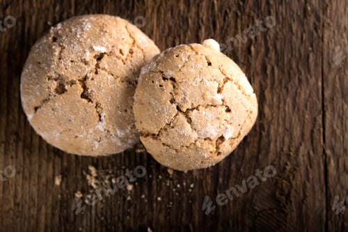 Preview: Almond cookies on wood