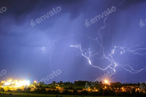 Preview: Lightning storm over Prague, Czech republic