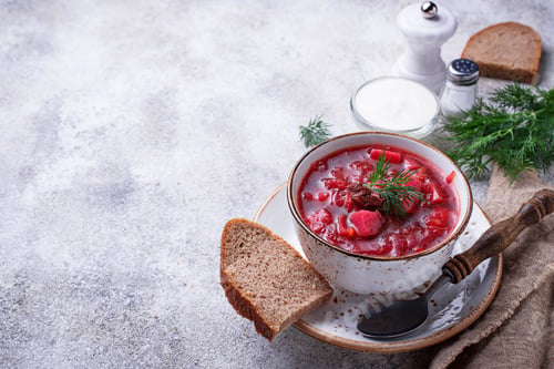Preview: Traditional Ukrainian beetroot soup borsch