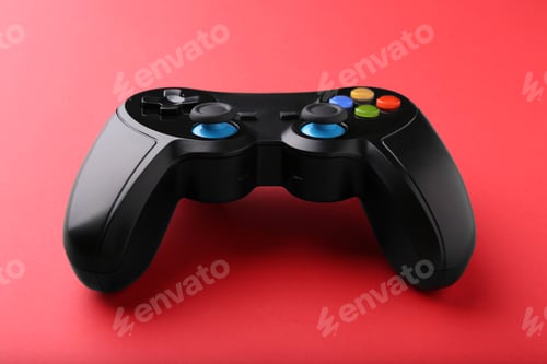 Preview: One wireless game controller on red background