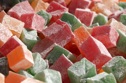 Preview: Colorful Turkish delights close-up. Lokum
