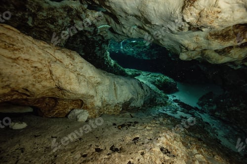 Preview: Underwater cave formation. American Nature Background
