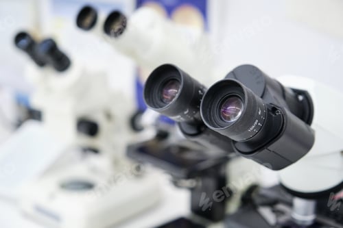 Preview: Close up of microscopes in a laboratory.