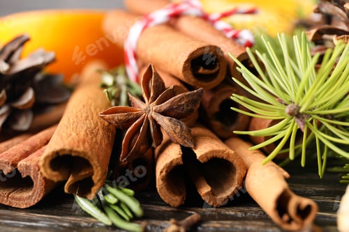 Preview: Ingredients for cooking mulled wine, close up