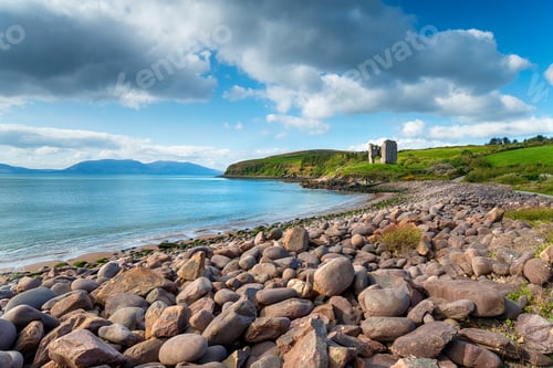 Preview: The ancient ruins of Minard Castle overlooking Kilmurry Bay