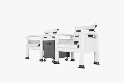 Preview: Courtside Team Bench with Rolling Storage Unit