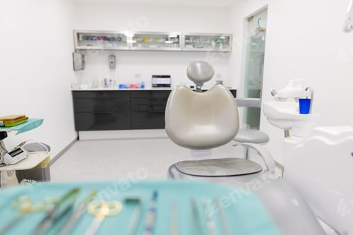 Preview: Dentist chair and surgical instruments