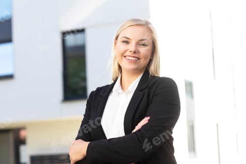 Preview: Business woman with long blond hair