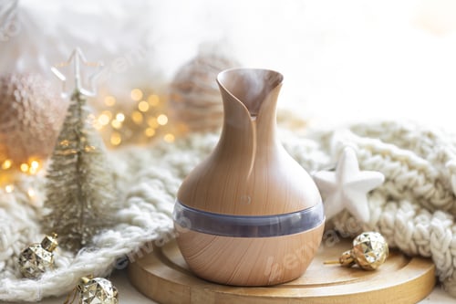 Preview: Christmas still life with an aroma diffuser for moisturizing the air.