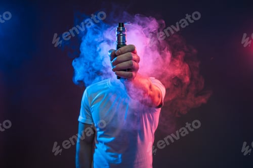 Preview: Vaping flavored e-liquid from an electronic cigarette