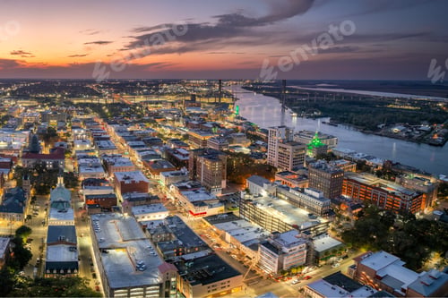 Preview: Savannah, Georgia. Waterfront American architecture