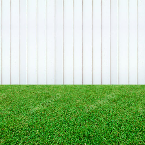 Preview: Perspective-Green Grass and concrete wall Background room