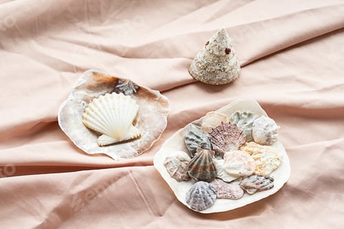 Preview: Seashells maritime wealth. Sea shells collection for crafting decoration.