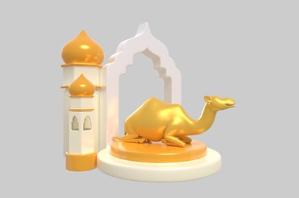 Preview: Golden camel eid decoration