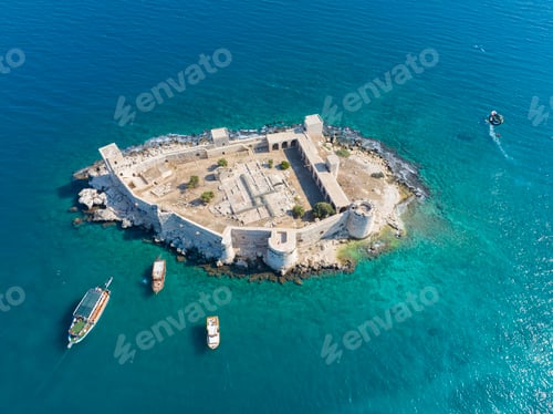 Preview: Maidens Castle Kiz Kalesi Drone Photo, Erdemli Mersin, Turkey