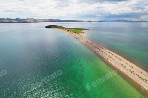 Preview: Lake Baikal from the air. View of the bay near the village of Kurma.