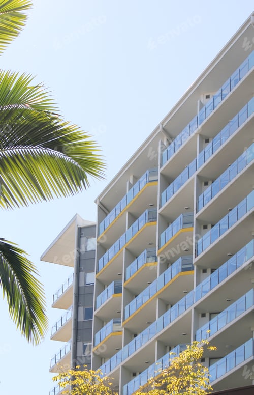 Preview: Modern architecture apartment building balconies