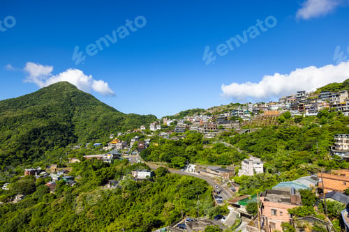 Preview: Taiwan 04 August 2022: Taiwan Jiufen village on the mountain