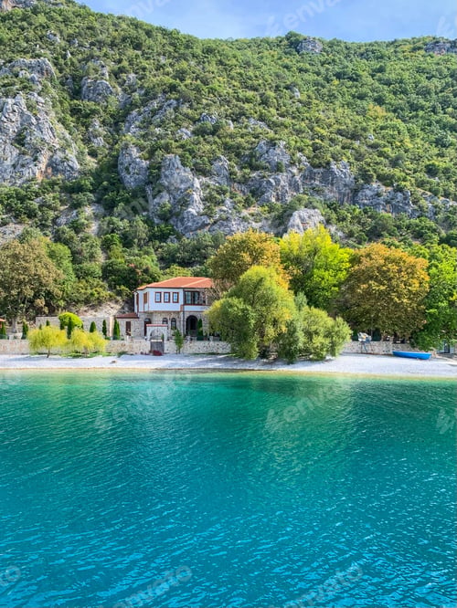 Preview: Beautiful view of a house by the lake in Ohrid, Macedonia