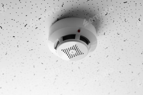Preview: Smoke detector on light textured background. Alarm system