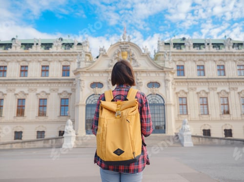Preview: Female tourist traveling in Austria