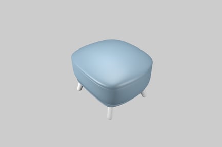 Preview: Blue Stool with White Base