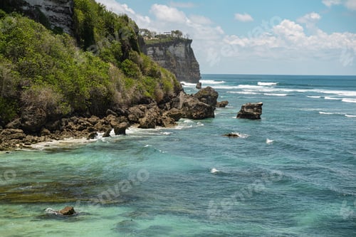 Preview: Beautiful landscape of mountains and blue ocean