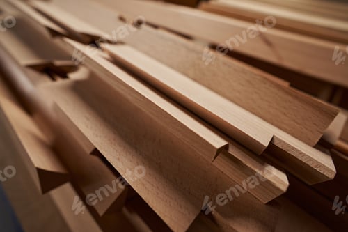 Preview: Close up of polished planks being on the foreground