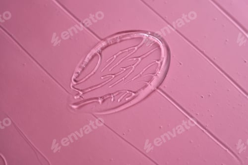 Preview: The texture of the cosmetic gel on a pink background.