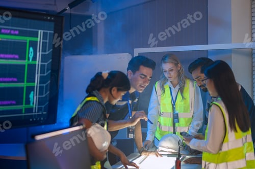 Preview: Group of programmers are brainstorming and working at the office.