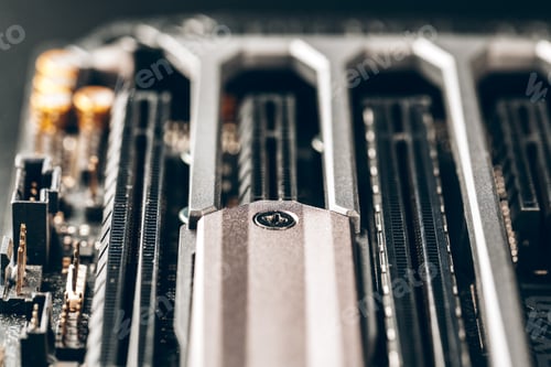 Preview: Close up of a electronic circuit board with processor
