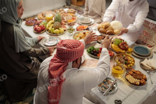 Preview: Muslim Family Having Festive Dinner