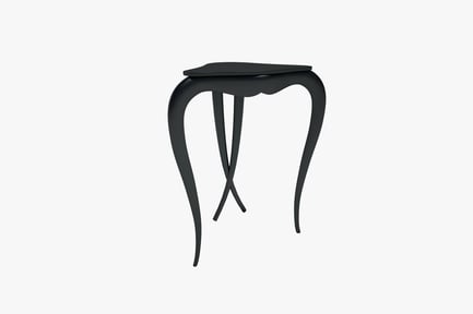 Preview: Black table with curved legs