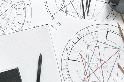 Preview: Astrology. Astrologer calculates natal chart and makes a forecast of fate Tarot cards, Fortune telli