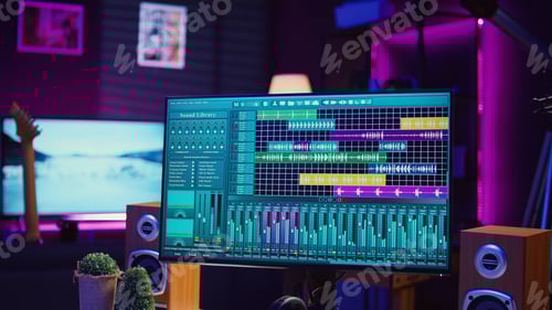 Preview: Empty home studio filled with recording and mixing instruments