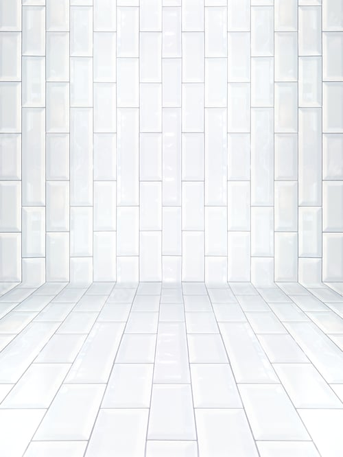 Preview: White ceramic brick tile room,background.
