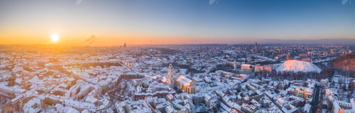 Preview: Aerial landscape of Vilnius town, Capital of Lithuania