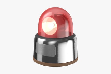 Preview: Vintage Red Emergency Vehicle Light - Lit