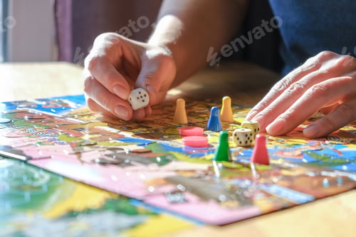 Preview: Board games. Home hobby leisure with children. Family fun, digital detox, mental health