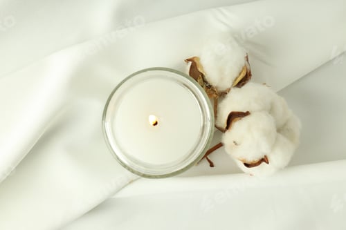 Preview: Concept of relaxation with aroma candle, top view