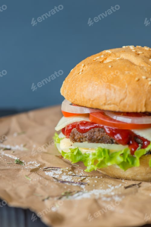 Preview: Burger as a background.