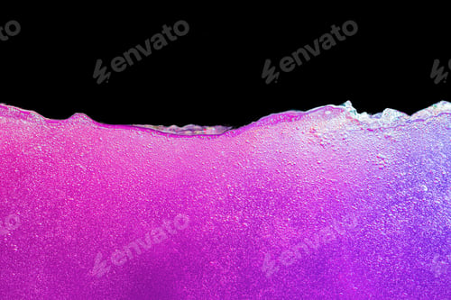 Preview: Pink bubbly boiling water against black background