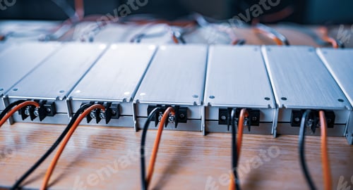 Preview: Close-up metal AC-DC power supply with wires