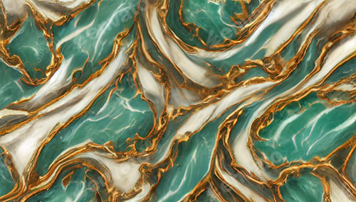 Preview: Background of the marble pattern in Teal and Gold style, Digital Generate Image