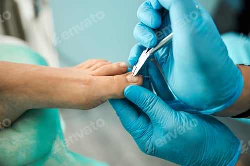 Preview: Focused photo on male hands holding nail clippers