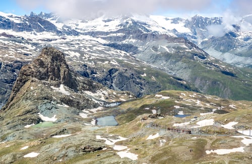 Preview: View of mountain peaks and lakes from Gornergrat, Switzerland