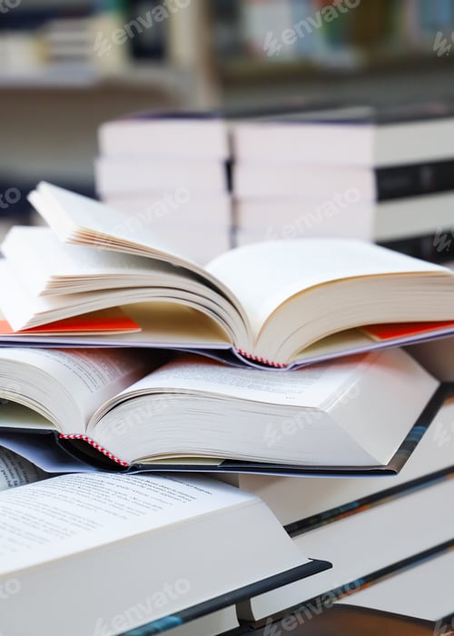 Preview: open book on table. back to school