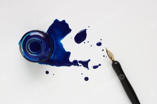Preview: Ink bottle and pen
