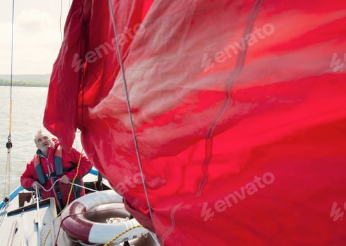 Preview: Senior man on sailing boat